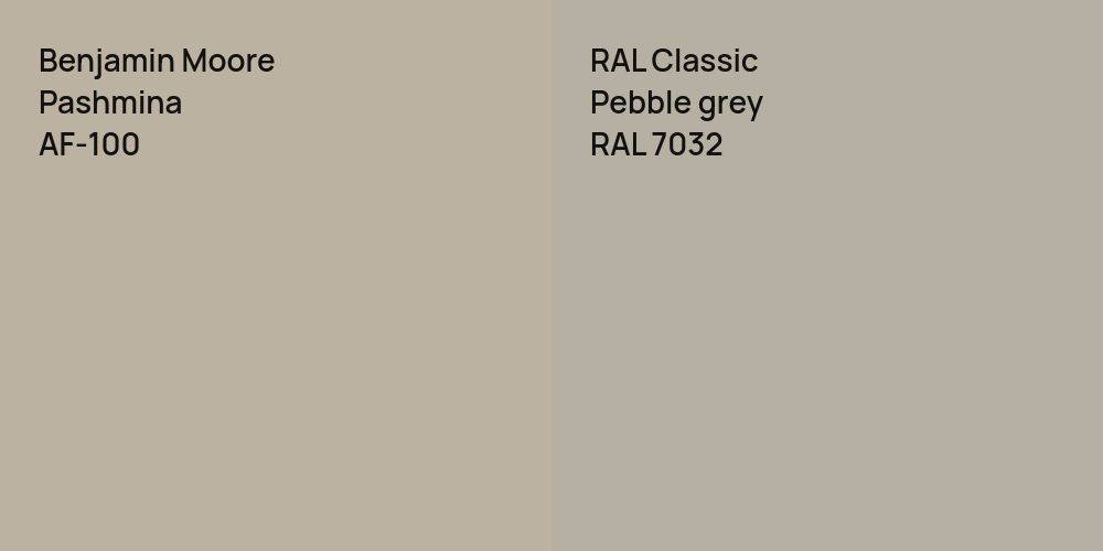 Benjamin Moore Pashmina vs. RAL Classic  Pebble grey