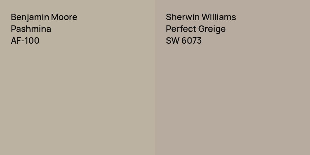 Benjamin Moore Pashmina vs. Sherwin Williams Perfect Greige