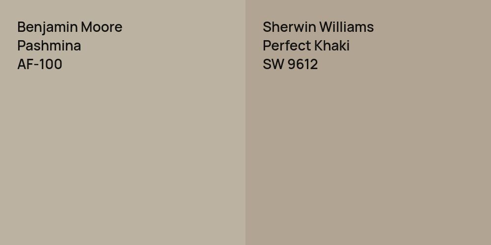 Benjamin Moore Pashmina vs. Sherwin Williams Perfect Khaki