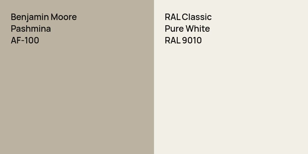 Benjamin Moore Pashmina vs. RAL Classic Pure White