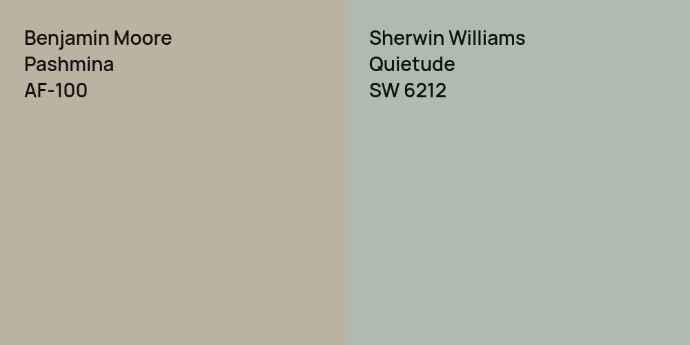 Benjamin Moore Pashmina vs. Sherwin Williams Quietude