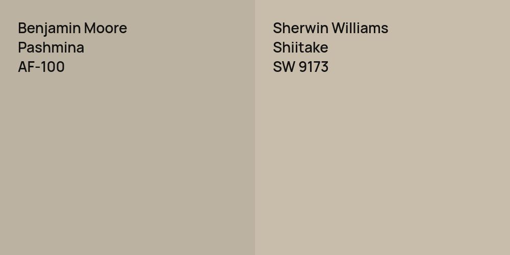 Benjamin Moore Pashmina vs. Sherwin Williams Shiitake