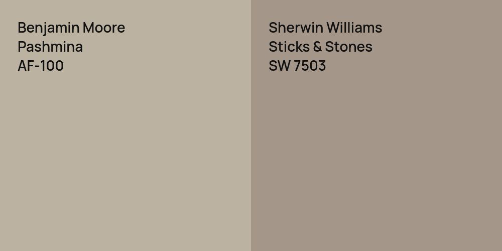 Benjamin Moore Pashmina vs. Sherwin Williams Sticks & Stones