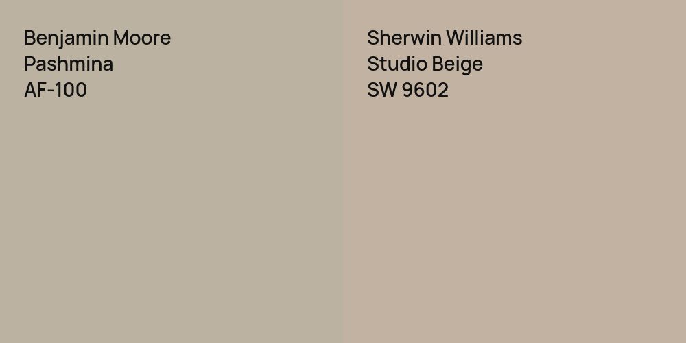 Benjamin Moore Pashmina vs. Sherwin Williams Studio Beige