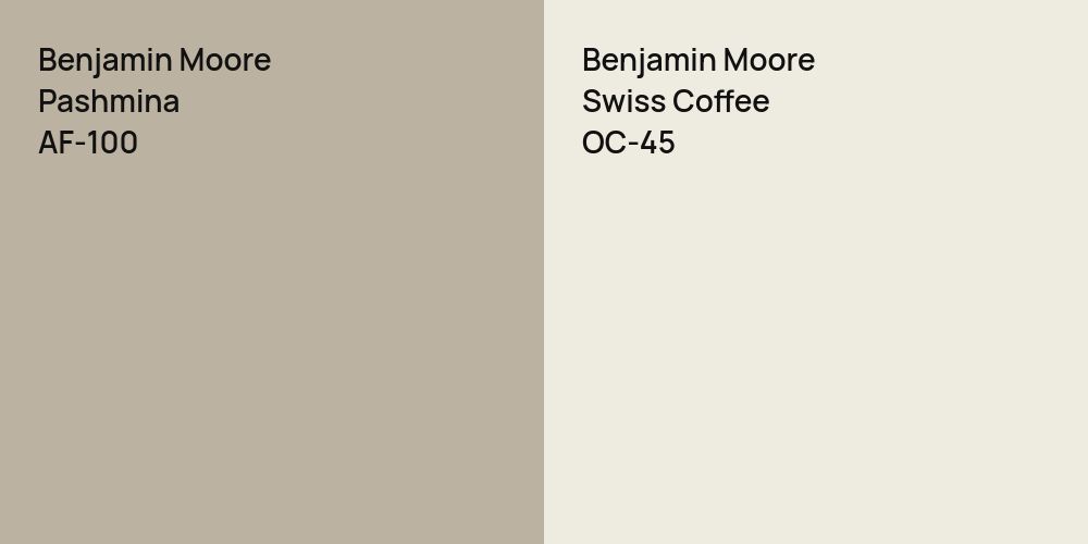 Benjamin Moore Pashmina vs. Benjamin Moore Swiss Coffee