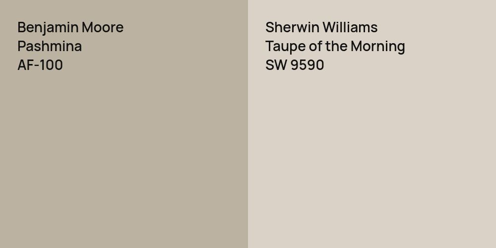 Benjamin Moore Pashmina vs. Sherwin Williams Taupe of the Morning