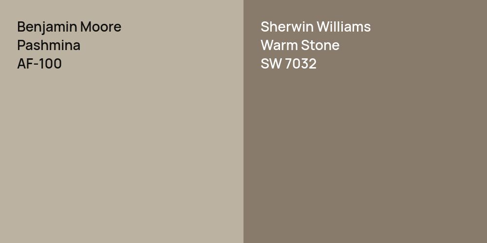 Benjamin Moore Pashmina vs. Sherwin Williams Warm Stone