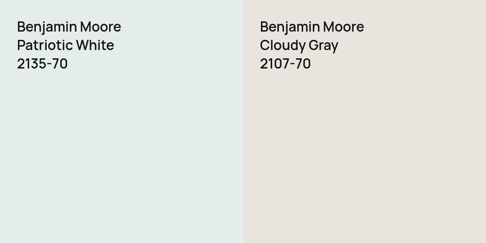 Benjamin Moore Patriotic White vs. Benjamin Moore Cloudy Gray