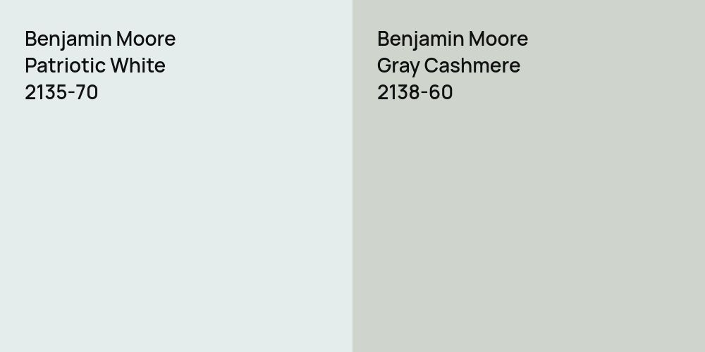 Benjamin Moore Patriotic White vs. Benjamin Moore Gray Cashmere