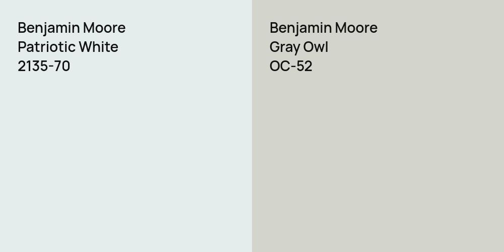 Benjamin Moore Patriotic White vs. Benjamin Moore Gray Owl