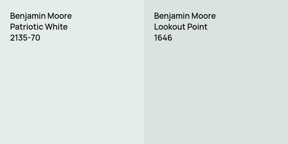 Benjamin Moore Patriotic White vs. Benjamin Moore Lookout Point