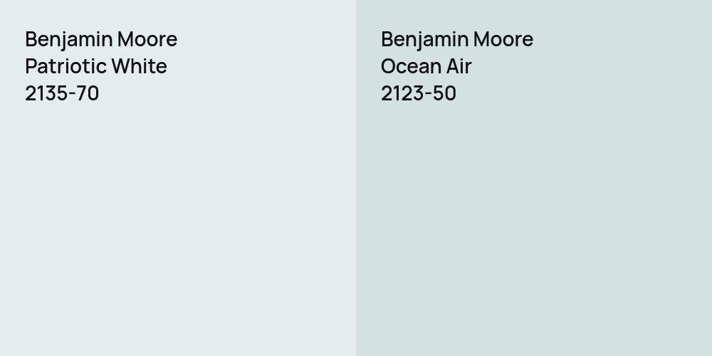 Benjamin Moore Patriotic White vs. Benjamin Moore Ocean Air