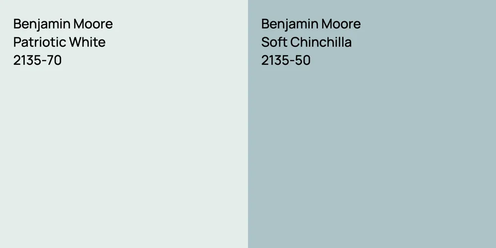 Benjamin Moore Patriotic White vs. Benjamin Moore Soft Chinchilla