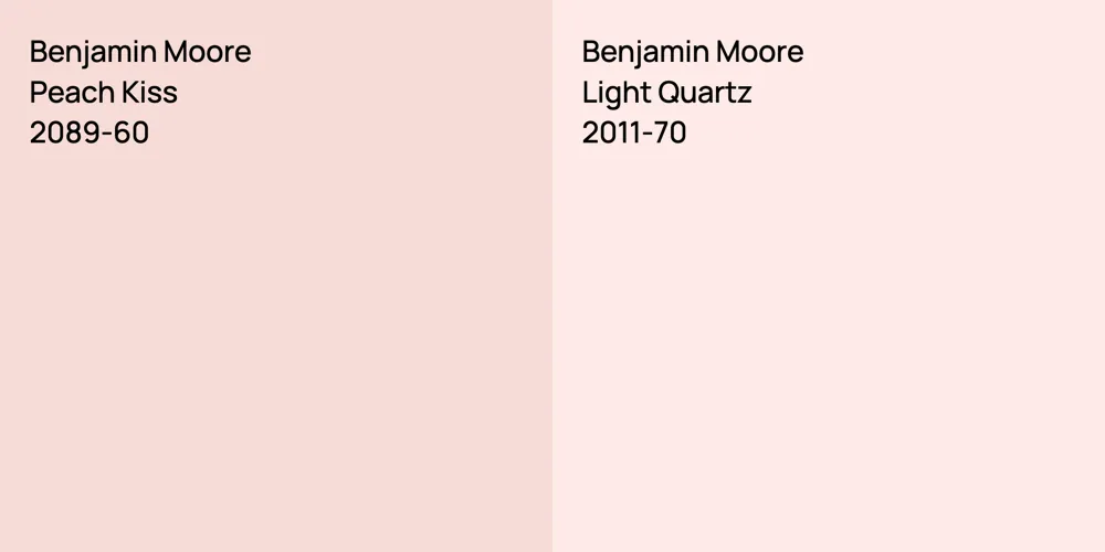 Benjamin Moore Peach Kiss vs. Benjamin Moore Light Quartz