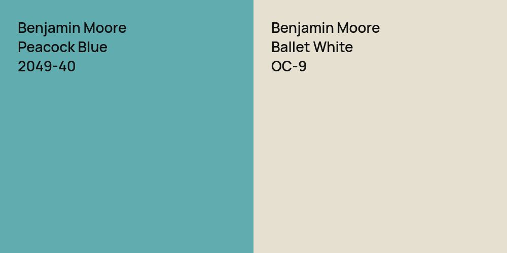 Benjamin Moore Peacock Blue vs. Benjamin Moore Ballet White