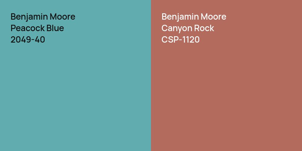 Benjamin Moore Peacock Blue vs. Benjamin Moore Canyon Rock