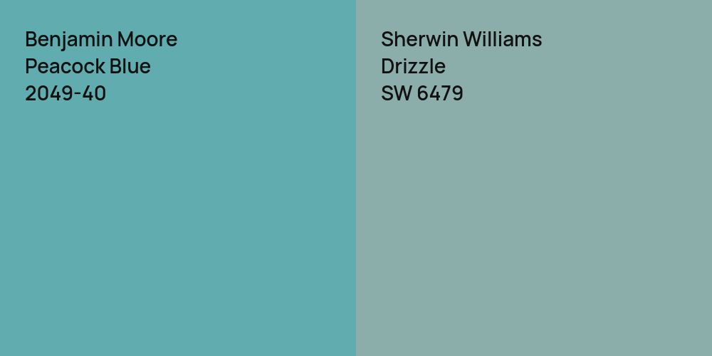 Benjamin Moore Peacock Blue vs. Sherwin Williams Drizzle