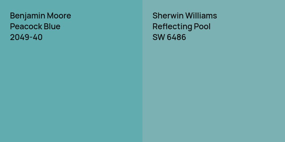 Benjamin Moore Peacock Blue vs. Sherwin Williams Reflecting Pool