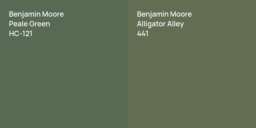 Benjamin Moore Peale Green vs. Benjamin Moore Alligator Alley