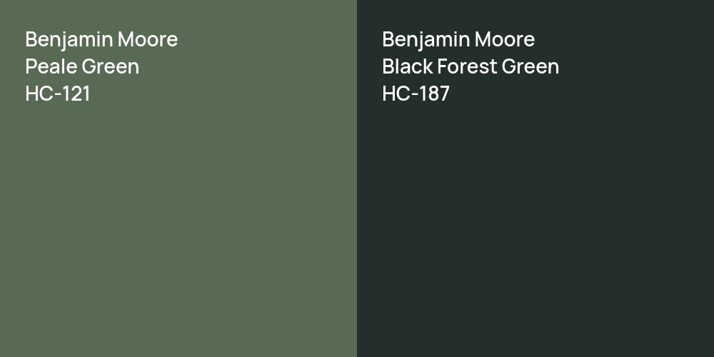 Benjamin Moore Peale Green vs. Benjamin Moore Black Forest Green