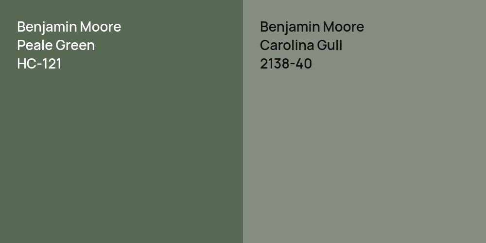 Benjamin Moore Peale Green vs. Benjamin Moore Carolina Gull