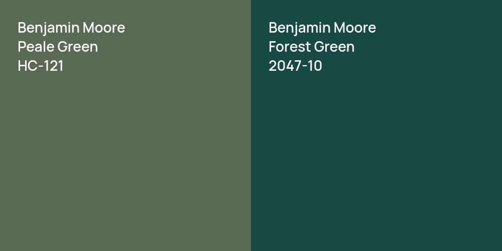 Benjamin Moore Peale Green vs. Benjamin Moore Forest Green