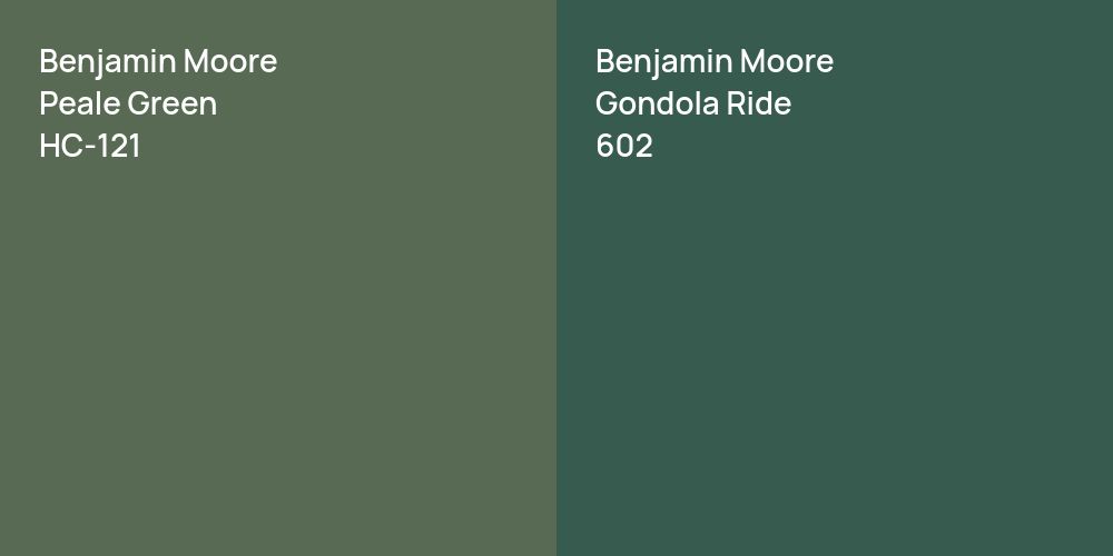 Benjamin Moore Peale Green vs. Benjamin Moore Gondola Ride