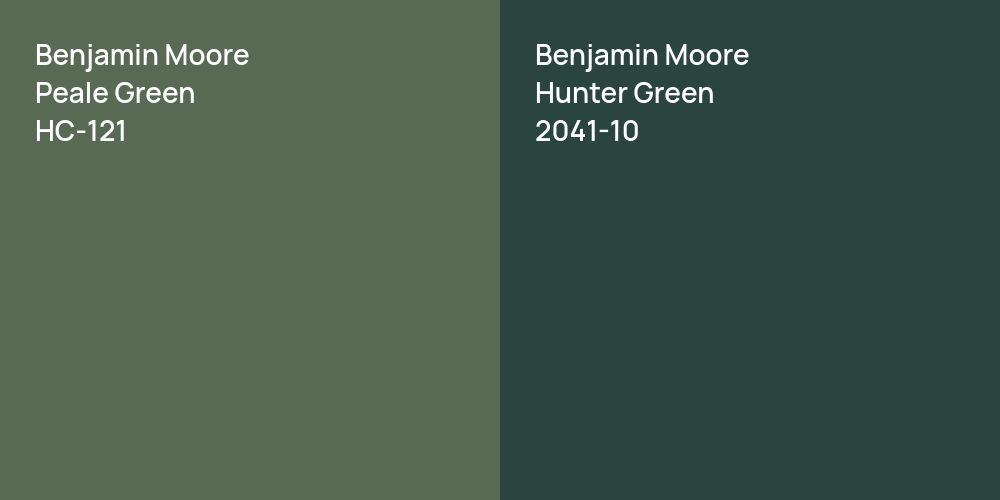 Benjamin Moore Peale Green vs. Benjamin Moore Hunter Green