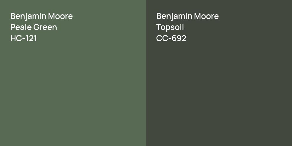 Benjamin Moore Peale Green vs. Benjamin Moore Topsoil