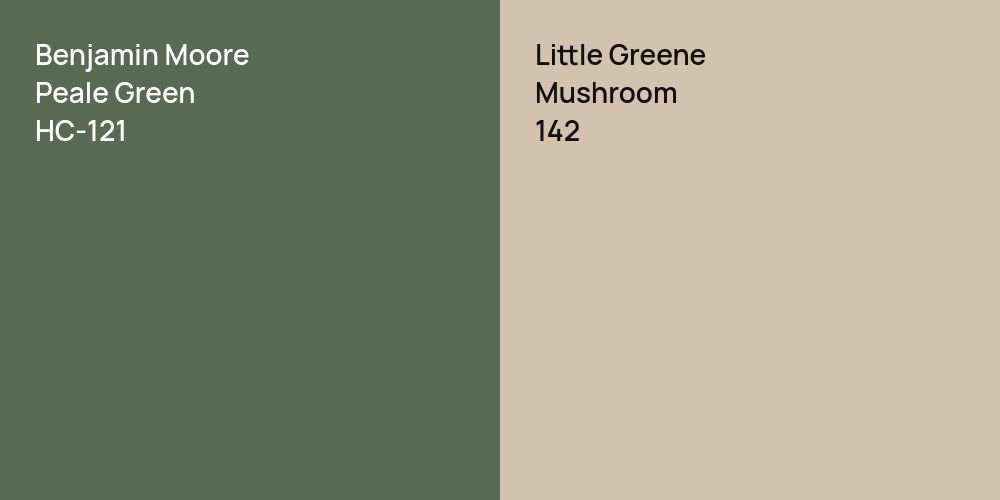 Benjamin Moore Peale Green vs. Little Greene Mushroom