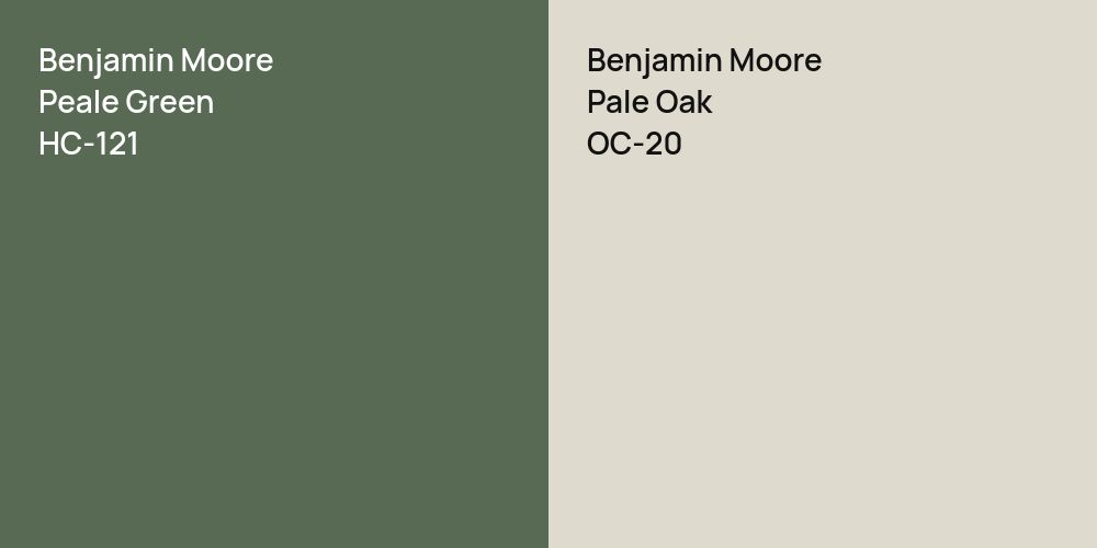 Benjamin Moore Peale Green vs. Benjamin Moore Pale Oak