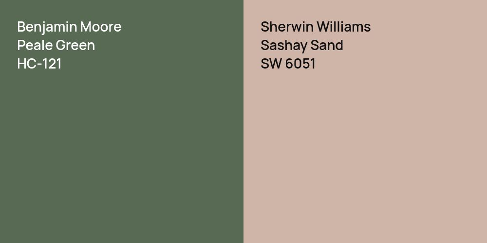 Benjamin Moore Peale Green vs. Sherwin Williams Sashay Sand