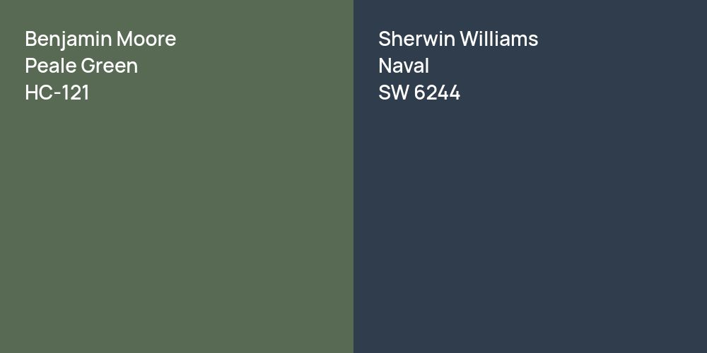 Benjamin Moore Peale Green vs. Sherwin Williams Naval