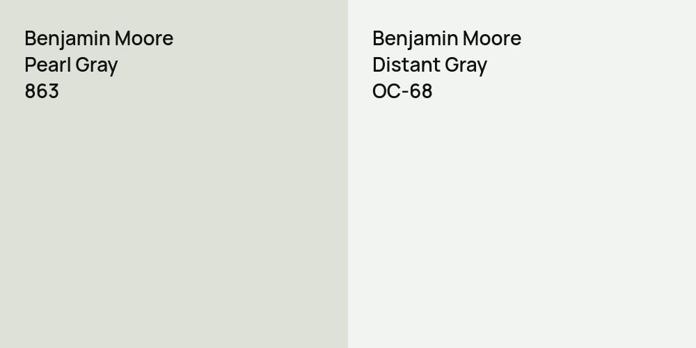 Benjamin Moore Pearl Gray vs. Benjamin Moore Distant Gray