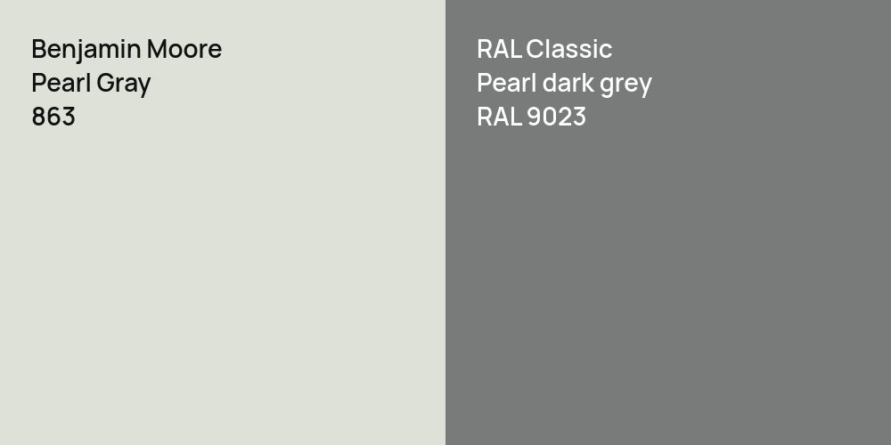 Benjamin Moore Pearl Gray vs. RAL Classic Pearl dark grey