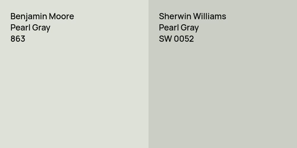 Benjamin Moore Pearl Gray vs. Sherwin Williams Pearl Gray