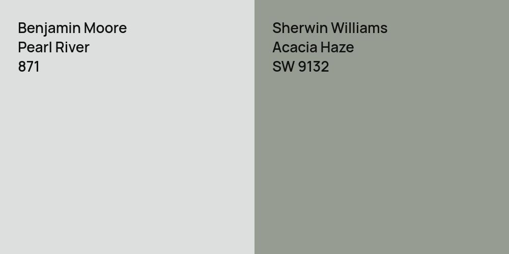 Benjamin Moore Pearl River vs. Sherwin Williams Acacia Haze