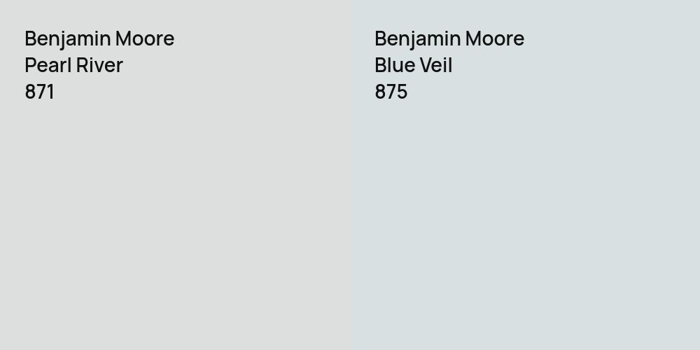 Benjamin Moore Pearl River vs. Benjamin Moore Blue Veil