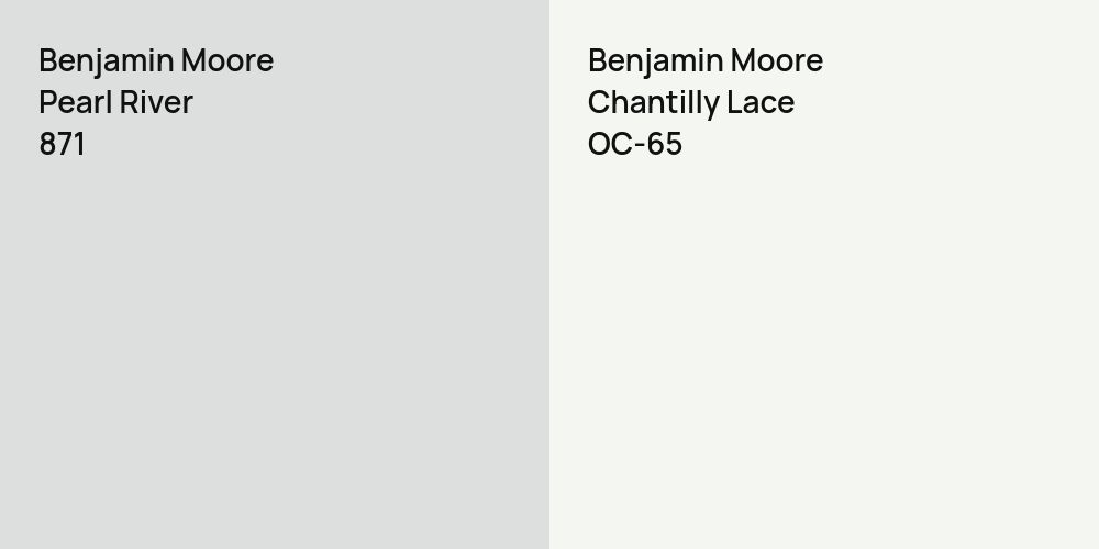 Benjamin Moore Pearl River vs. Benjamin Moore Chantilly Lace