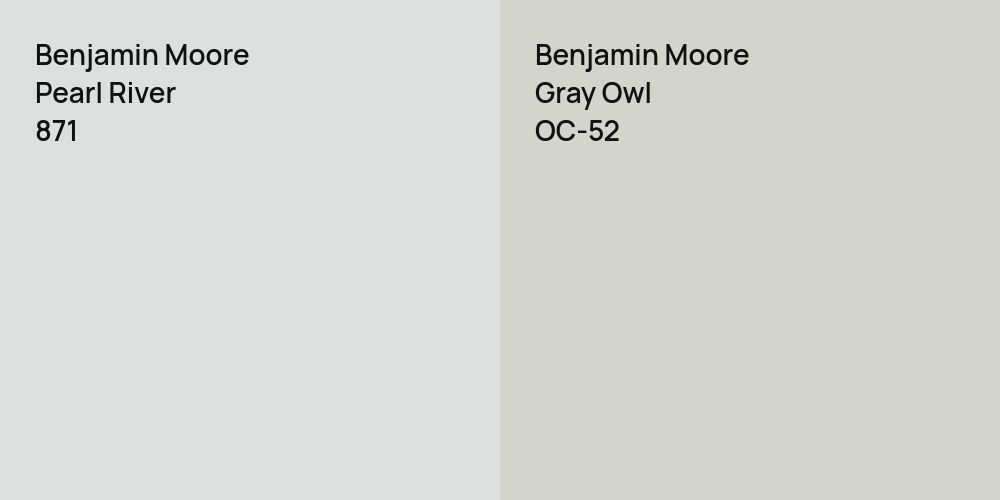 Benjamin Moore Pearl River vs. Benjamin Moore Gray Owl