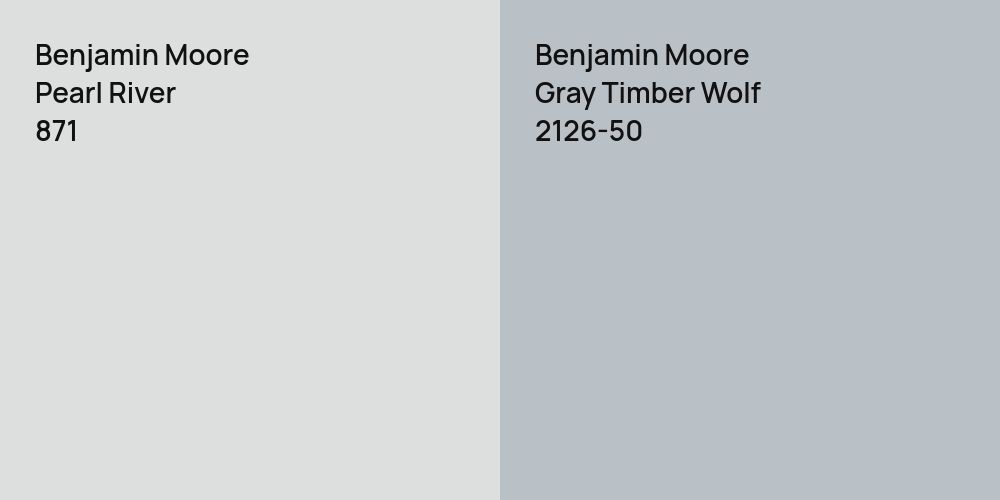 Benjamin Moore Pearl River vs. Benjamin Moore Gray Timber Wolf