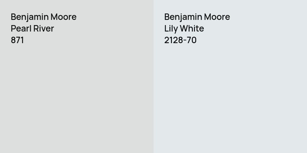 Benjamin Moore Pearl River vs. Benjamin Moore Lily White