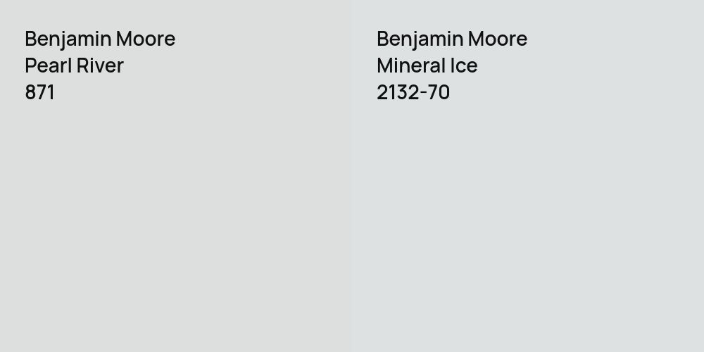 Benjamin Moore Pearl River vs. Benjamin Moore Mineral Ice