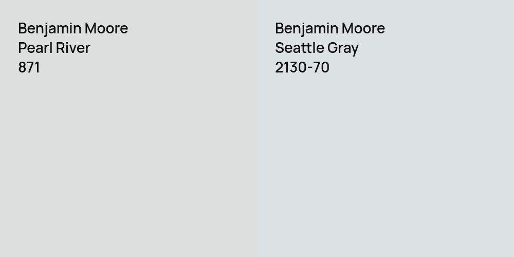 Benjamin Moore Pearl River vs. Benjamin Moore Seattle Gray