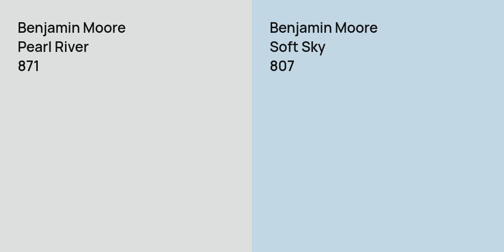 Benjamin Moore Pearl River vs. Benjamin Moore Soft Sky