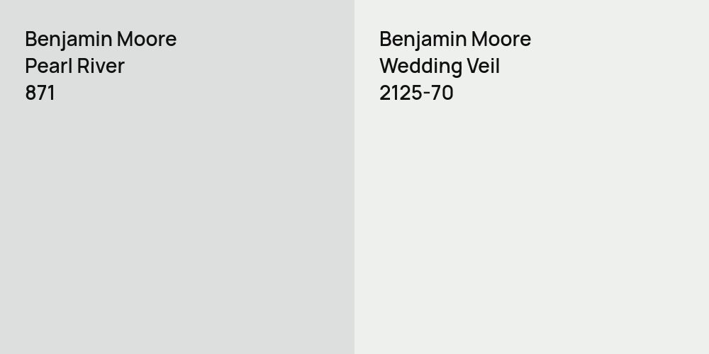 Benjamin Moore Pearl River vs. Benjamin Moore Wedding Veil