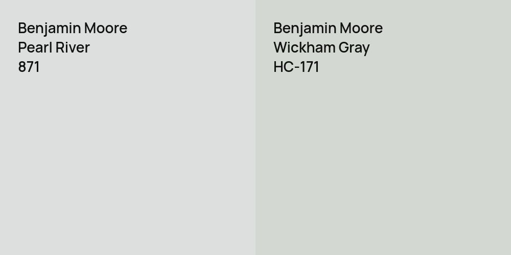 Benjamin Moore Pearl River vs. Benjamin Moore Wickham Gray