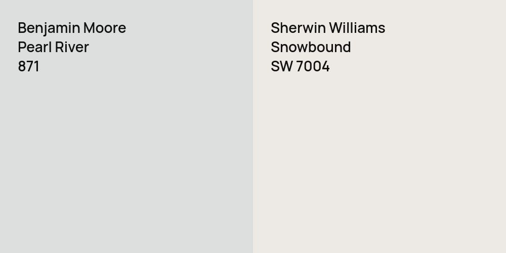 Benjamin Moore Pearl River vs. Sherwin Williams Snowbound