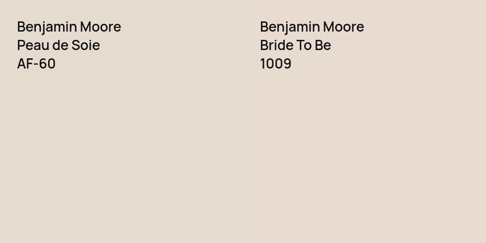 Benjamin Moore Peau de Soie vs. Benjamin Moore Bride To Be