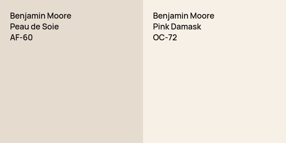 Benjamin Moore Peau de Soie vs. Benjamin Moore Pink Damask